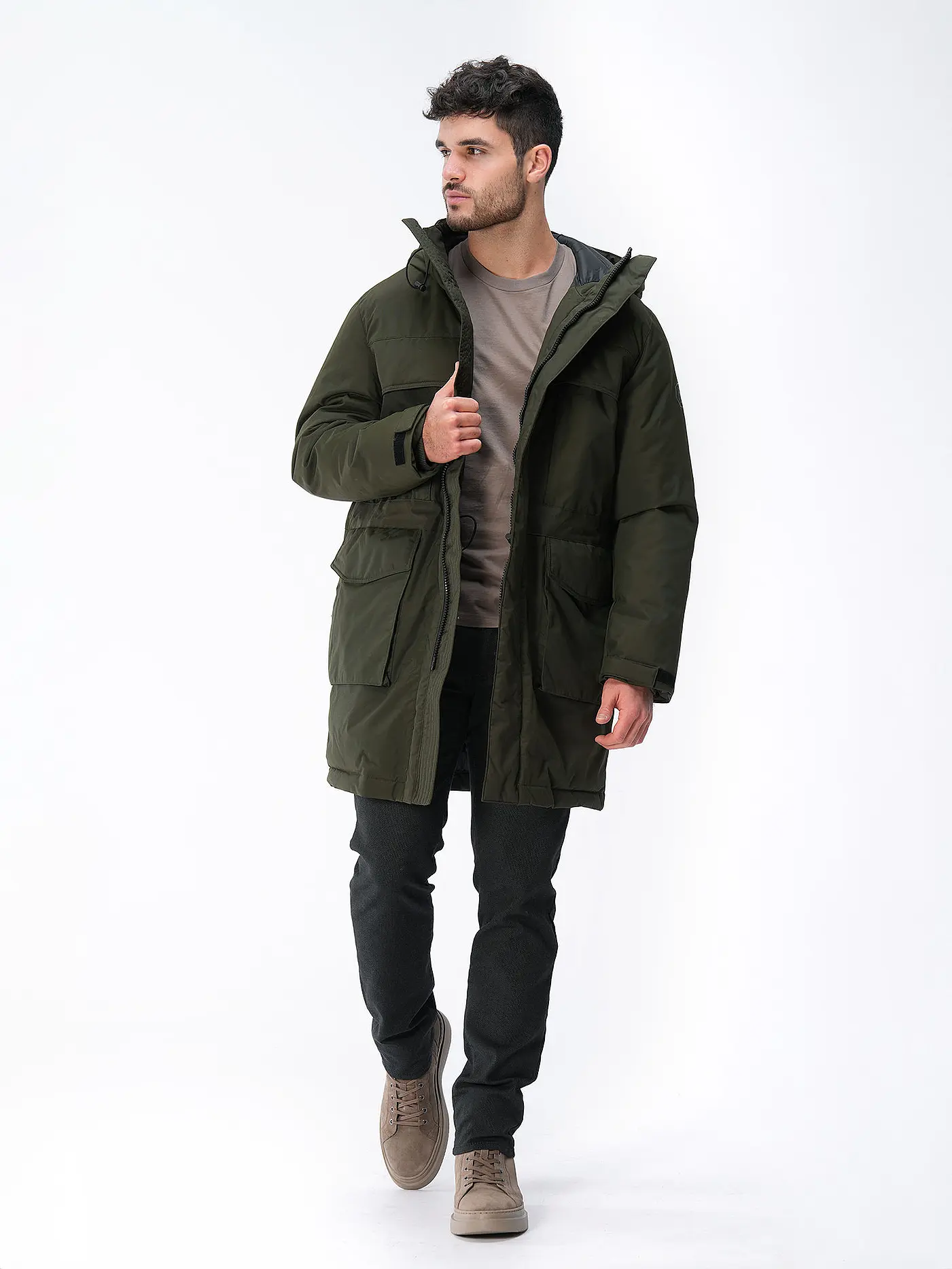 KNOWLEDGE COTTON APPAREL | Parka APEX CANVAS | dunkelgrün